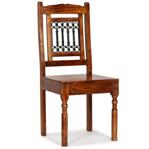Dining Chairs 2pcs Solid Wood with Honey-coloured Finish Classic - Image 9