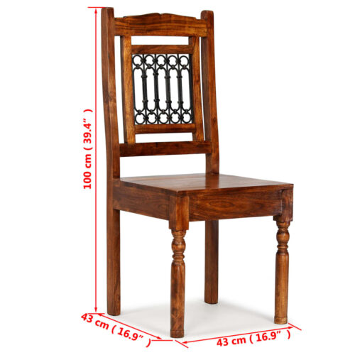 Dining Chairs 2pcs Solid Wood with Honey-coloured Finish Classic - Image 10
