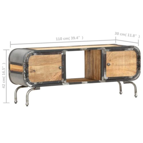 TV Cabinet 110x30x42cm Solid Wood Mango - Image 9
