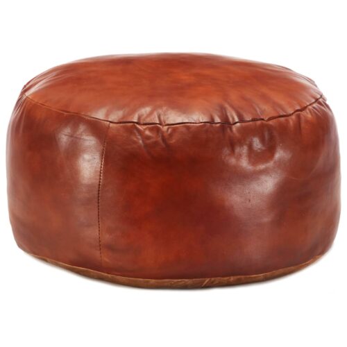 Pouffe Tan 60x30cm Genuine Goat Leather