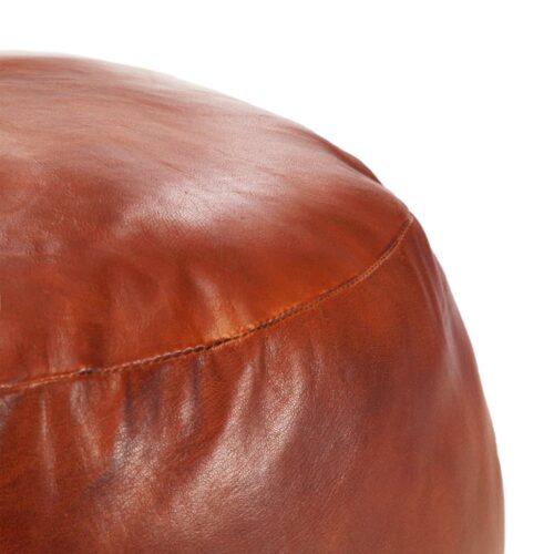 Pouffe Tan 60x30cm Genuine Goat Leather - Image 2