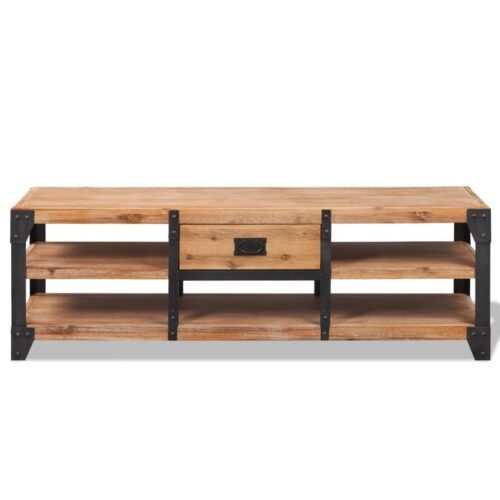 TV Stand Solid Acacia Wood 140x40x45cm - Image 2