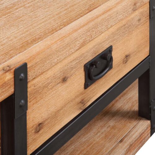 TV Stand Solid Acacia Wood 140x40x45cm - Image 4