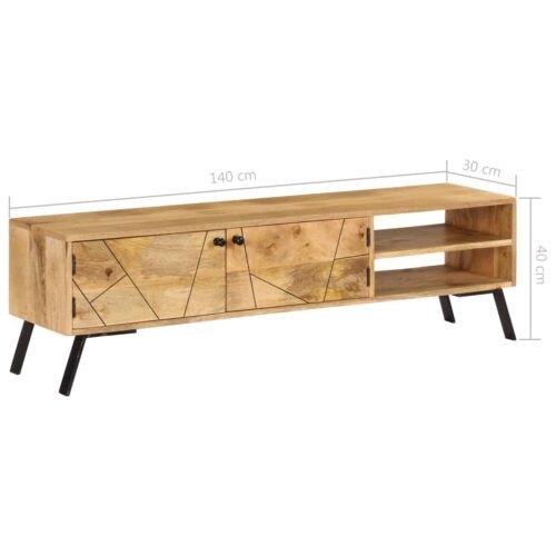 TV Cabinet Solid Mango Wood 140x30x40cm - Image 11