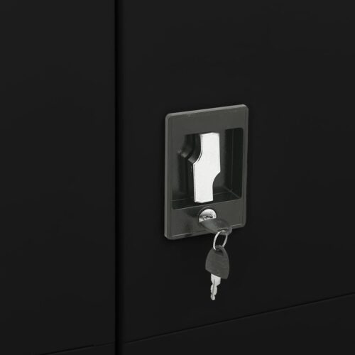 Locker Cabinet Black 90x40x180cm Steel - Image 7