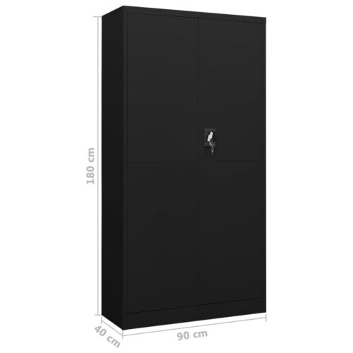Locker Cabinet Black 90x40x180cm Steel - Image 8