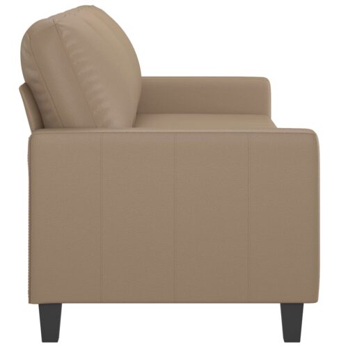 3-Seater Sofa Cappuccino 180cm Faux Leather - Image 4