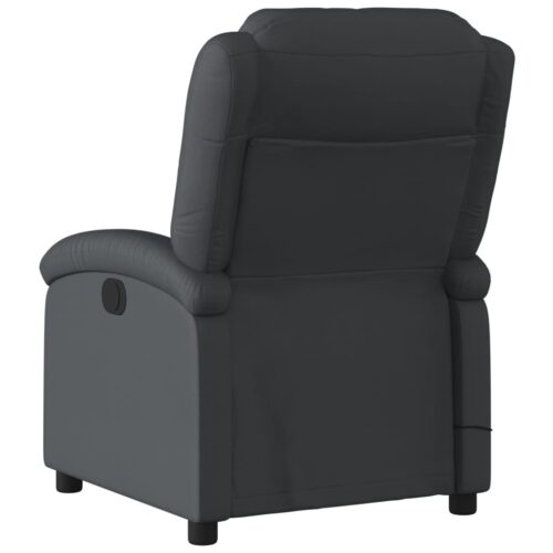 Electric Massage Recliner Chair Black Real Leather - Image 4