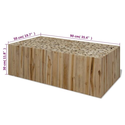 Coffee Table Genuine Teak 90x50x30cm - Image 7