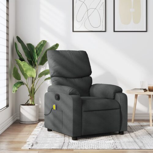 Massage Recliner Chair Dark Grey Fabric - Image 12