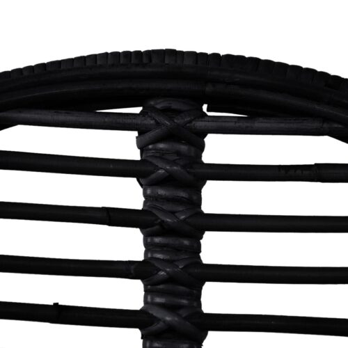 Dining Chairs 4pcs Black Natural Rattan - Image 4