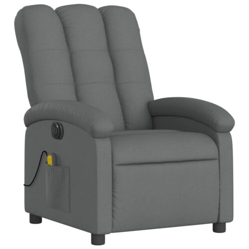 Electric Massage Recliner Chair Dark Grey Fabric - Image 3