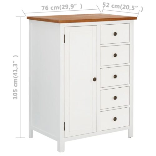Wardrobe 76x52x105cm Solid Oak Wood - Image 9