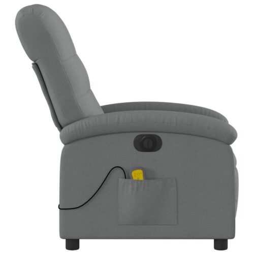 Electric Massage Recliner Chair Dark Grey Fabric - Image 9
