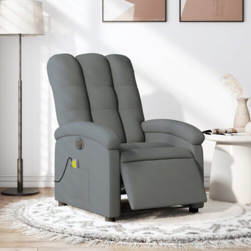 Electric Massage Recliner Chair Dark Grey Fabric - Image 12