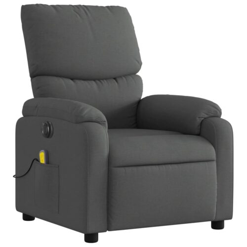 Electric Massage Recliner Chair Dark Grey Fabric - Image 3