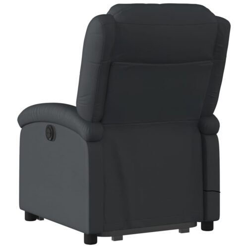 Genuine Real Leather Electric Massage Recliner Chair Lounge Sofa Armchair Black - Image 4