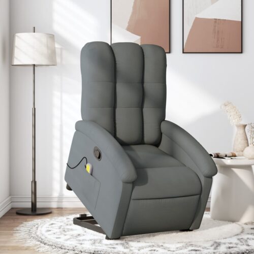 Stand up Massage Recliner Chair Dark Grey Fabric - Image 12