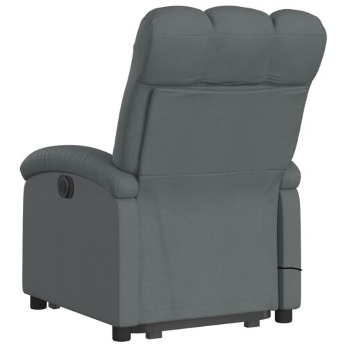 Electric Stand up Massage Recliner Chair Dark Grey Fabric - Image 4