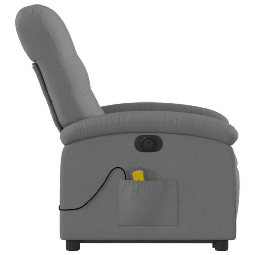 Electric Stand up Massage Recliner Chair Dark Grey Fabric - Image 9