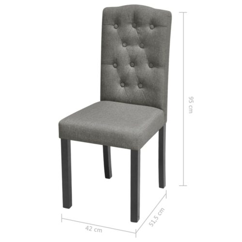 Dining Chairs 6pcs Grey Fabric - Image 7