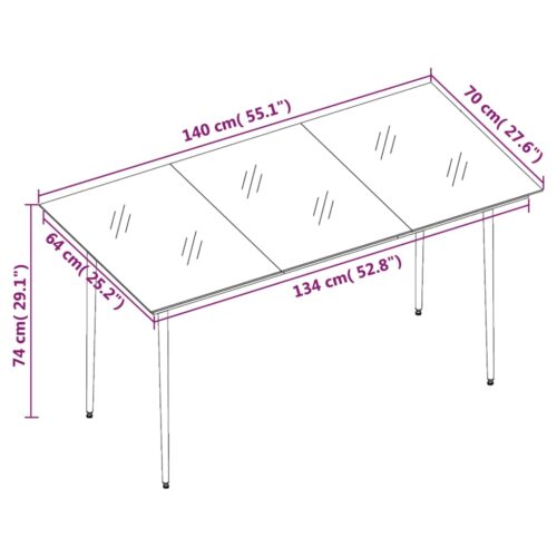 5-Piece Garden Dining Set with Cushions Poly Rattan Wicker Outdoor Patio Furniture Glass - Image 8