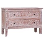 Sideboard with 2 Drawers 90x30x60cm Solid Mahogany Wood