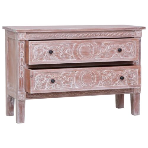 Sideboard with 2 Drawers 90x30x60cm Solid Mahogany Wood - Image 2