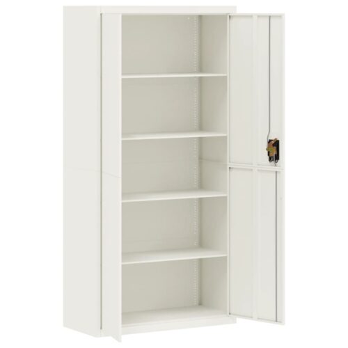 File Cabinet White 90x40x180cm Steel - Image 4