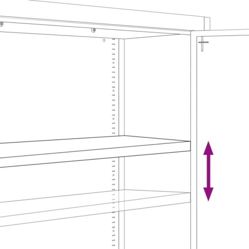 File Cabinet White 90x40x180cm Steel - Image 7