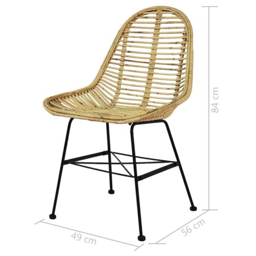 Dining Chairs 6pcs Natural Rattan - Image 5