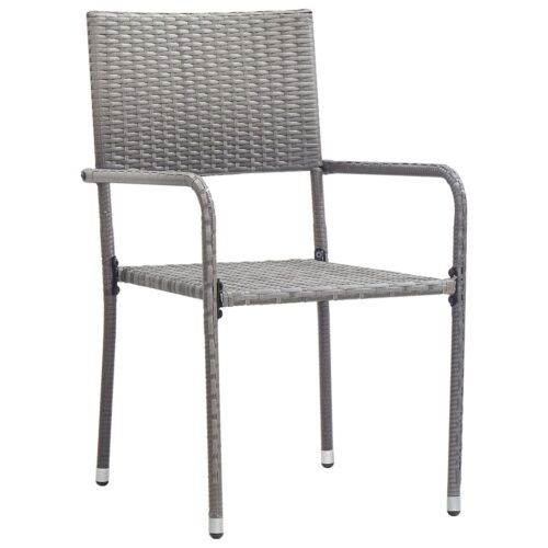 7-Piece Garden Dining Set Poly Rattan Wicker Outdoor Patio Furniture Anthracite - Image 6