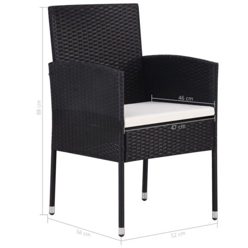 7-Piece Garden Dining Set Black Outdoor Patio Lounge Furniture - Image 8
