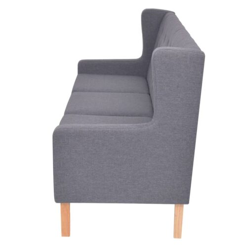 3-Seater Sofa Fabric Grey - Image 2