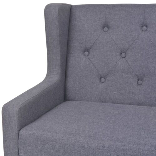 3-Seater Sofa Fabric Grey - Image 4