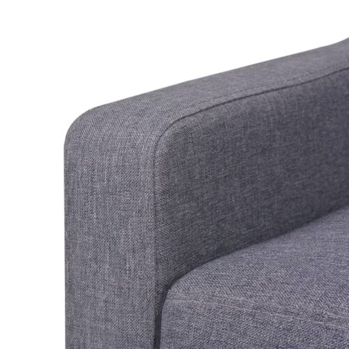 3-Seater Sofa Fabric Grey - Image 5