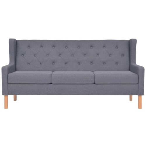 Sofa Set 2 Pieces Fabric Grey - Image 3