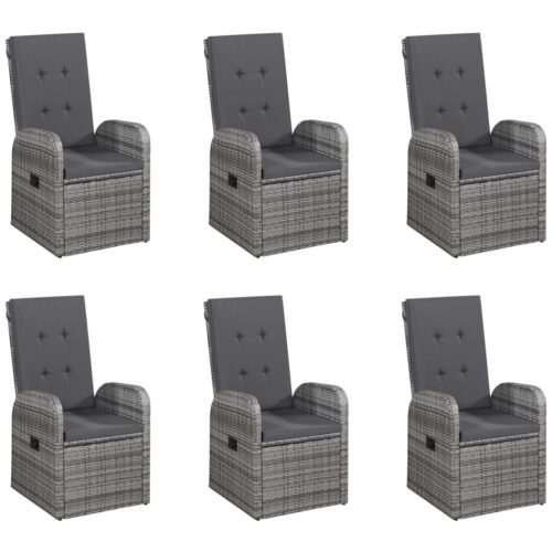 7-Piece Garden Dining Set Grey Outdoor Patio Lounge Furniture - Image 6