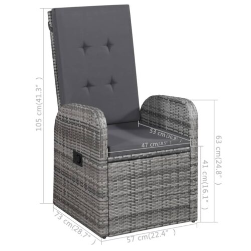 7-Piece Garden Dining Set Grey Outdoor Patio Lounge Furniture - Image 10