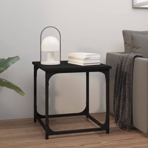 Wooden Side Table Set Sofa Lounge Coffee Bedside Storage Nightstand Black 40x40x40cm
