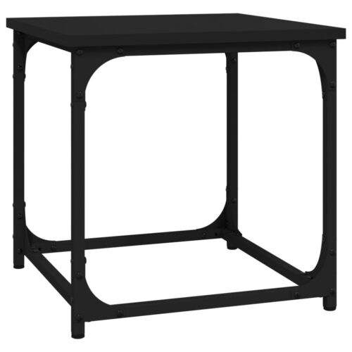 Wooden Side Table Set Sofa Lounge Coffee Bedside Storage Nightstand Black 40x40x40cm - Image 2