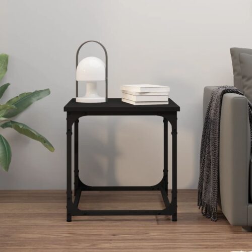 Wooden Side Table Set Sofa Lounge Coffee Bedside Storage Nightstand Black 40x40x40cm - Image 3