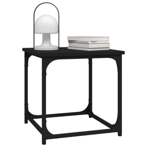 Wooden Side Table Set Sofa Lounge Coffee Bedside Storage Nightstand Black 40x40x40cm - Image 4