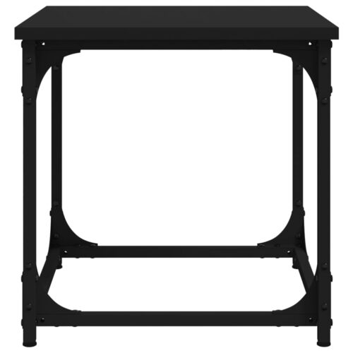 Wooden Side Table Set Sofa Lounge Coffee Bedside Storage Nightstand Black 40x40x40cm - Image 6