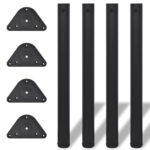 4pcs Adjustable Coffee Dining Table Legs Industrial Steel Metal Black 710mm