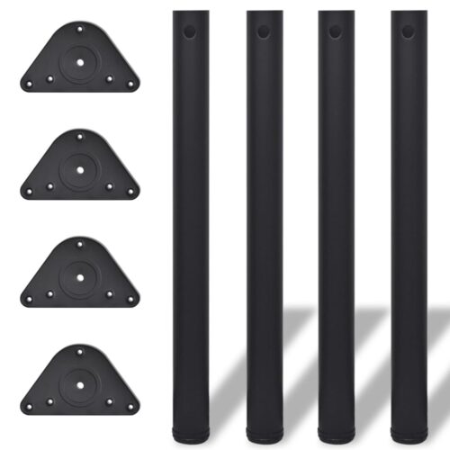 4pcs Adjustable Coffee Dining Table Legs Industrial Steel Metal Black 710mm