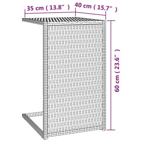 C Table Black 40x35x60cm Poly Rattan - Image 7