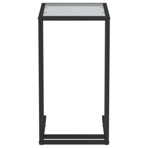 Computer Side Table Black 50x35x65cm Tempered Glass - Image 3