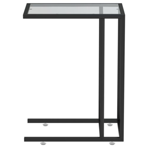 Computer Side Table Black 50x35x65cm Tempered Glass - Image 4