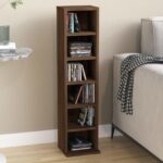 CD Cabinet Brown Oak 21x20x88cm Engineered Wood